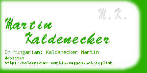 martin kaldenecker business card